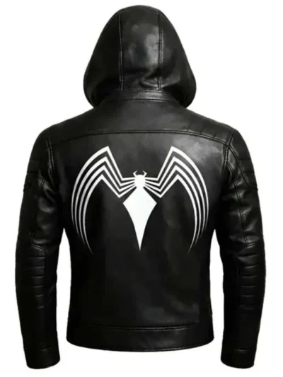 Spider Symbiote Black Leather Jacket