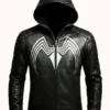 Spider Symbiote Black Leather Jacket