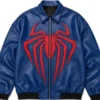 SpiderMan Oversized Leather Bomber Jacket