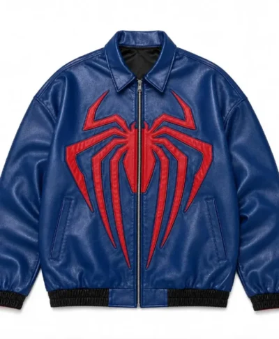 SpiderMan Oversized Leather Bomber Jacket