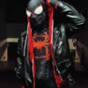 Spiderman Black Miles Morales Black Biker Jacket