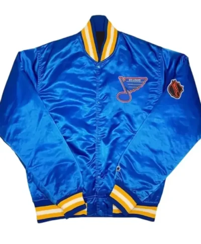 St. Louis Blues 1990s Blue Satin Varsity Jacket