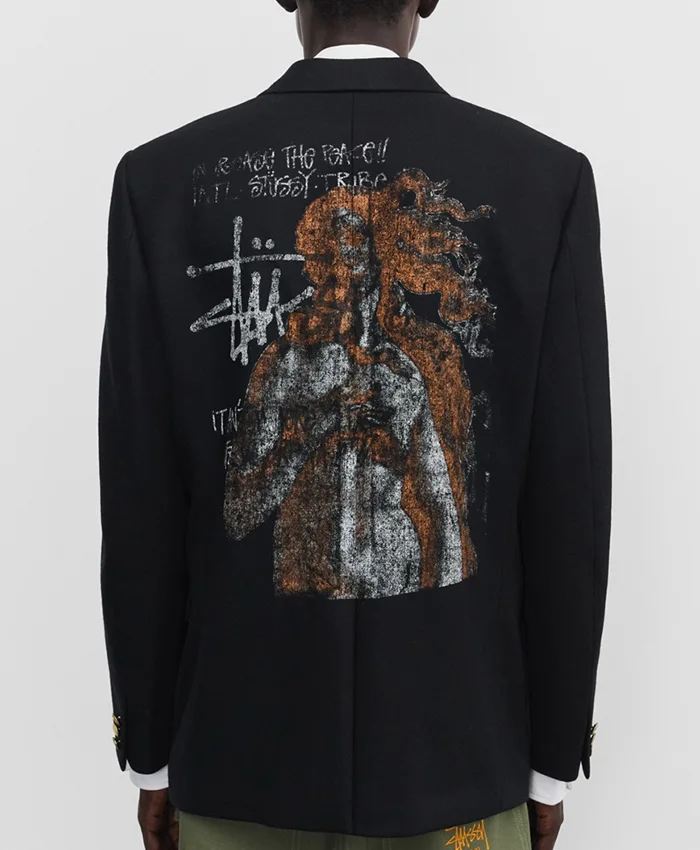 Stüssy x Junya Watanabe Black Venus Swirl Blazer Jacket