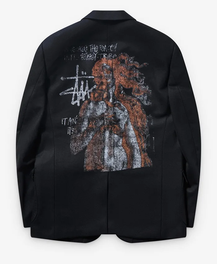 Stüssy x Junya Watanabe Black Venus Swirl Blazer Jacket