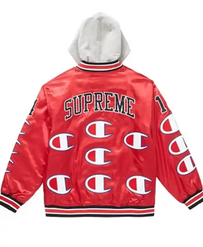 Supreme Champion Satin Varsity Jacket with Hood