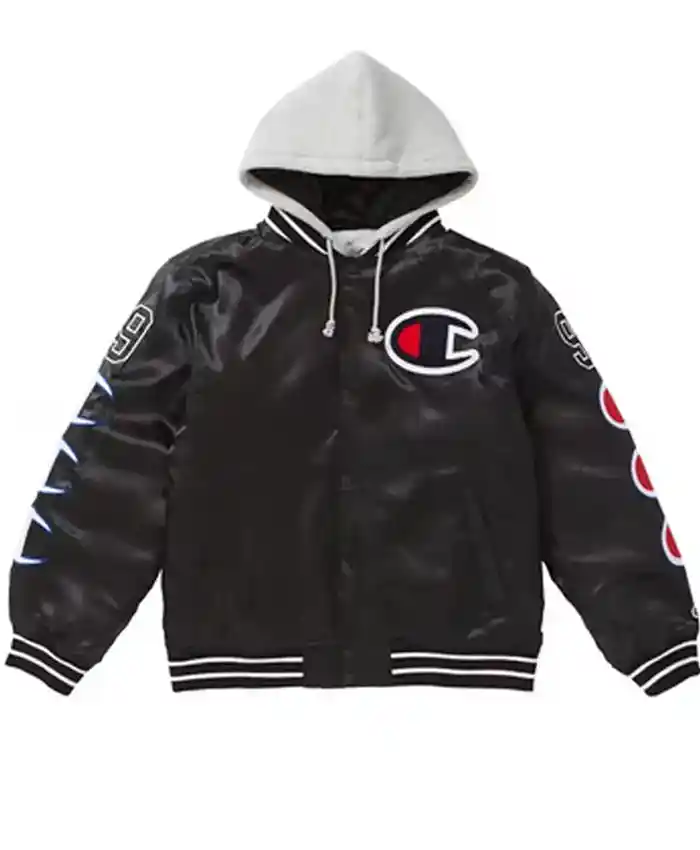 Supreme Champion Satin Varsity Jacket with Hood