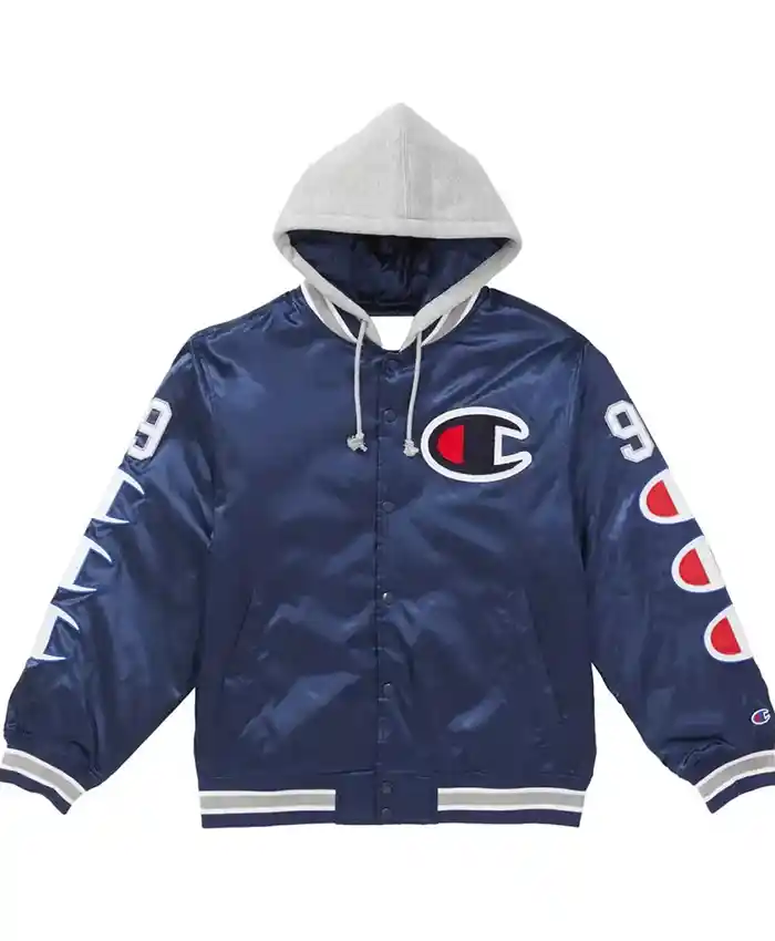 Supreme Champion Satin Varsity Jacket with Hood