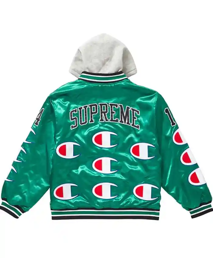 Supreme Champion Satin Varsity Jacket with Hood
