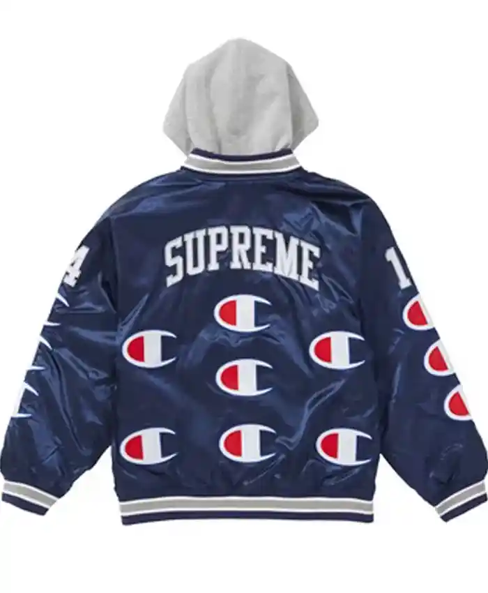 Supreme Champion Satin Varsity Jacket with Hood