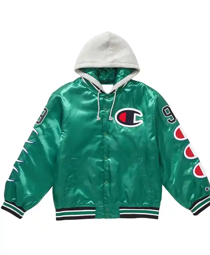 Supreme Champion Satin Varsity Jacket with Hood