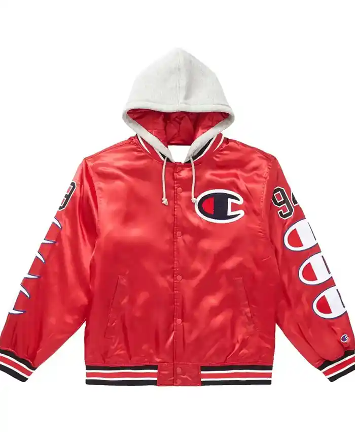 Supreme Champion Satin Varsity Jacket with Hood