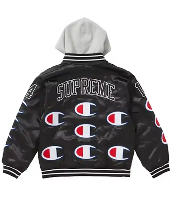 Supreme Champion Satin Varsity Jacket with Hood