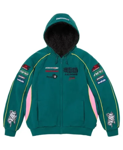 Supreme Fall 2026 Racing Lined Dark Teal Hooded Jacket