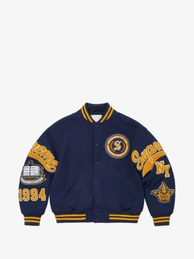 Supreme Veritas Patch Varsity Letterman Jacket
