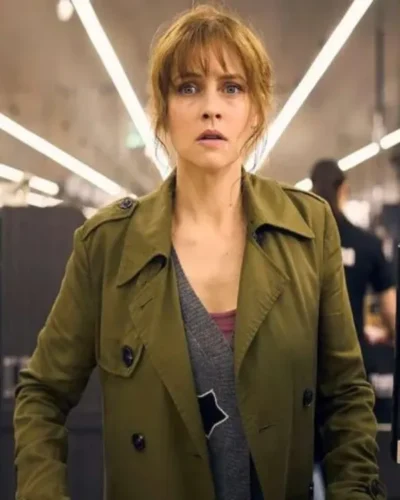 Teresa Palmer Green Trench Coat