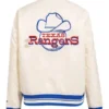 Texas Rangers White Full Snap Varsity Jacket