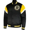 Toby Boston Bruins Black Letterman Varsity Jacket