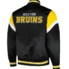 Toby Boston Bruins Black Letterman Varsity Jacket