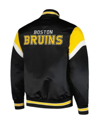 Toby Boston Bruins Black Letterman Varsity Jacket