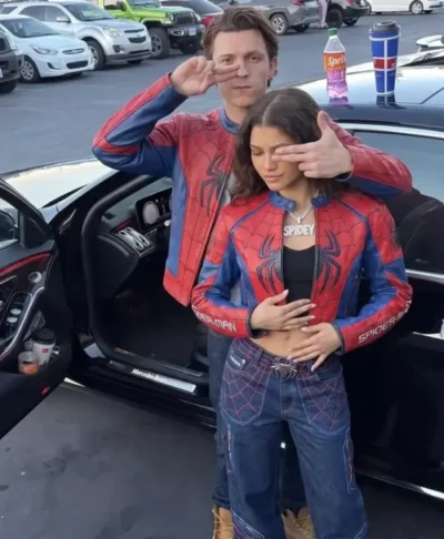 Tom Holland And Zendaya Spider-Man Leather Jacket