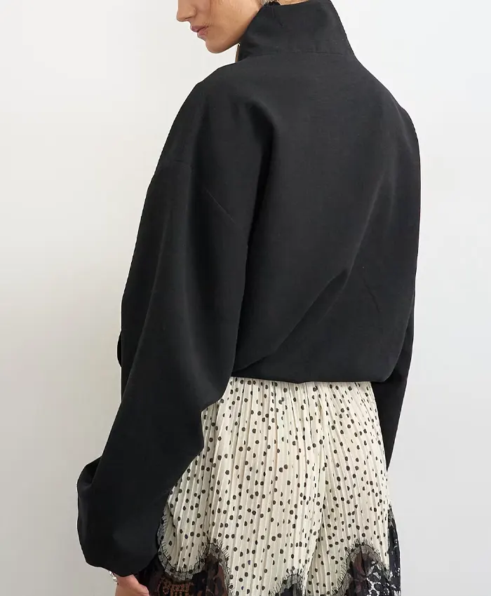 Topshop Bomber Mandarin Collar Jacket