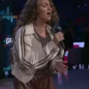 Tori Kelly NBA Finals 2026 Off-White Jacket