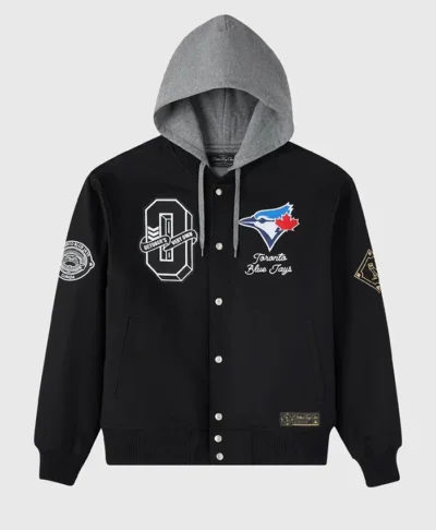 Toronto Blue Jays Black Insulated Twill Bomber Jacket