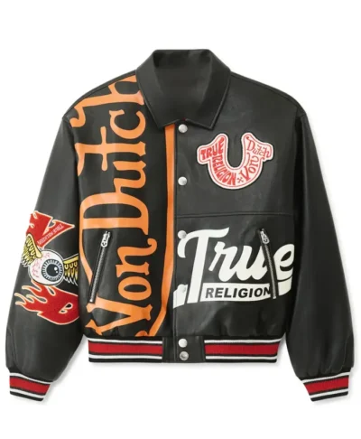 True Religion Men’s Von Dutch Leather Jacket