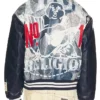 True Religion No. 1 Logo Denim Print Bomber Jacket
