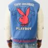 True Religion Playboy Blue Varsity Bomber Jacket