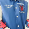 True Religion Playboy Blue Varsity Bomber Jacket