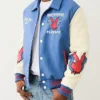 True Religion Playboy Blue Varsity Bomber Jacket