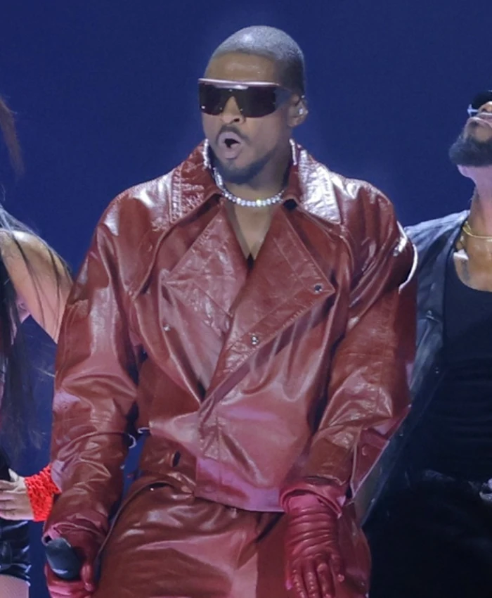 Usher R&B Tour 2026 Red Leather Jacket