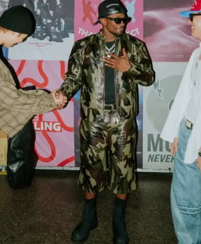 Usher x BTS Camo Moto Jacket