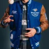 Varsity Toronto Blue Jays Blue and Brown Jacket