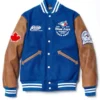 Varsity Toronto Blue Jays Blue and Brown Jacket