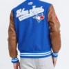 Varsity Toronto Blue Jays Blue and Brown Jacket