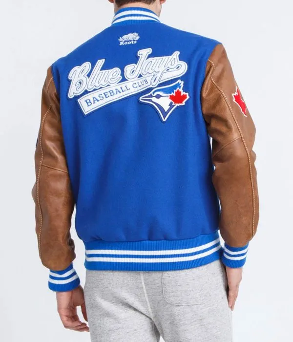 Varsity Toronto Blue Jays Blue and Brown Jacket