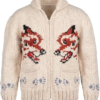 Vintage Hand Knit Wool Wolf Cardigan Jacket
