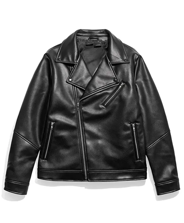 WWE Bret Hart Hitman Hart Foundation 1997 Black Biker Jacket