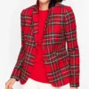 Women Christmas Plaid Suit Jacket