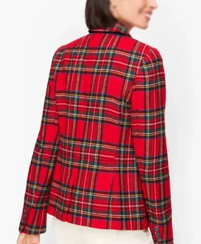Women Christmas Plaid Suit Jacket