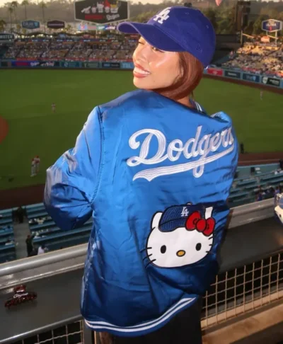 Women’s Hello Kitty Dodgers Satin Bomber Jacket