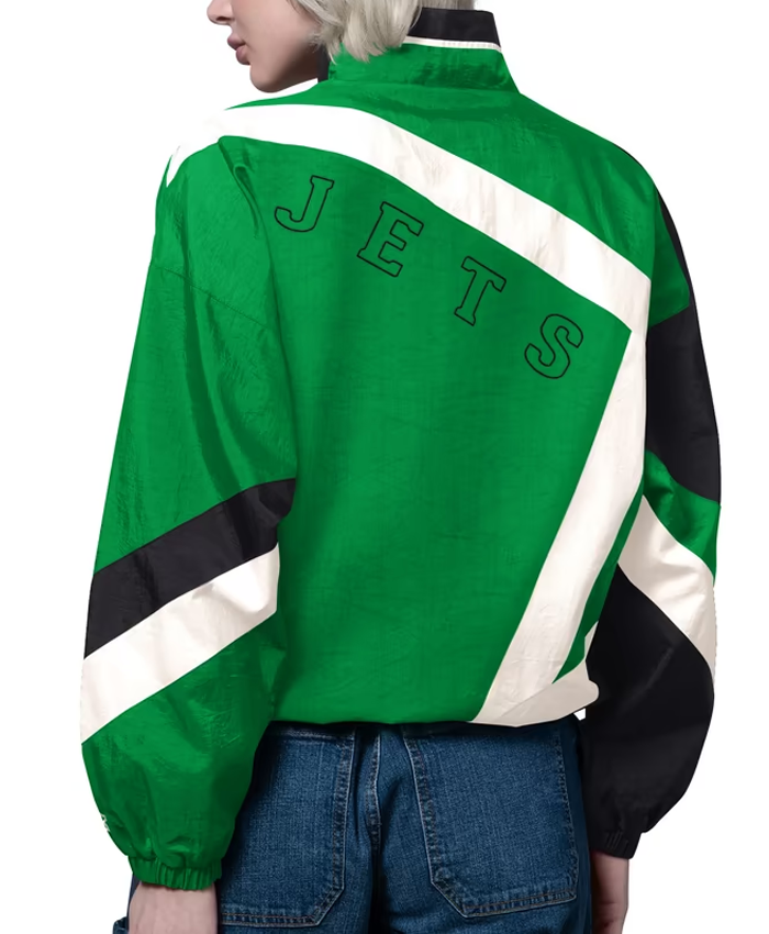 Women’s New York Jets Starter Green Vintage Windbreaker Jacket