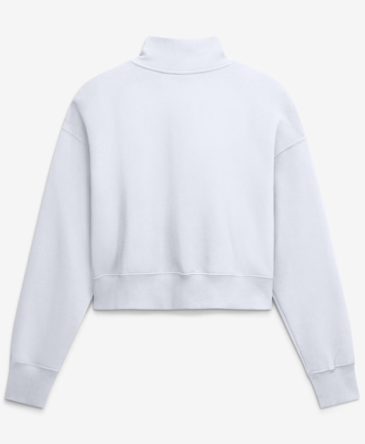Women’s Nike Philadelphia Eagles White Fleece Cropped Quarter-Zip Sweatshirt