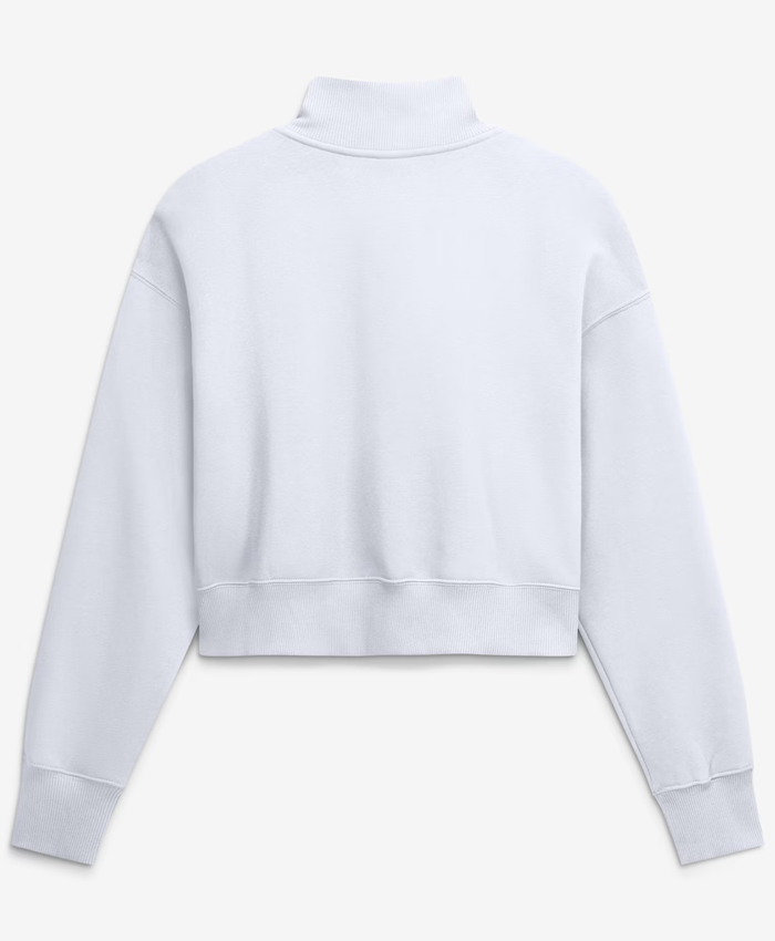Women’s Nike Philadelphia Eagles White Fleece Cropped Quarter-Zip Sweatshirt