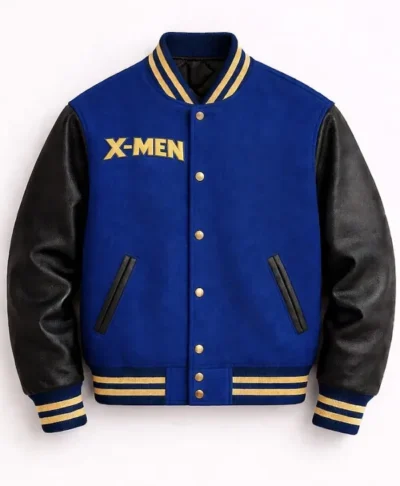 X-Men Wolverine Blue and Black Varsity Jacket