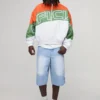 boohooMAN Oversized Official Colour Block Sports Jacket