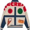 buy Icecream Checkout White And Blue Varsity Jacket