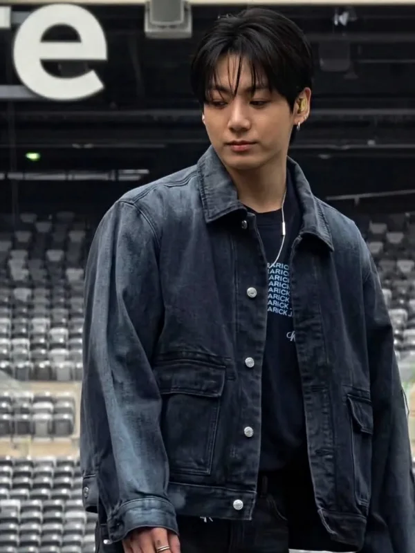 Jungkook Arirang Denim Blue Jacket - Image 3